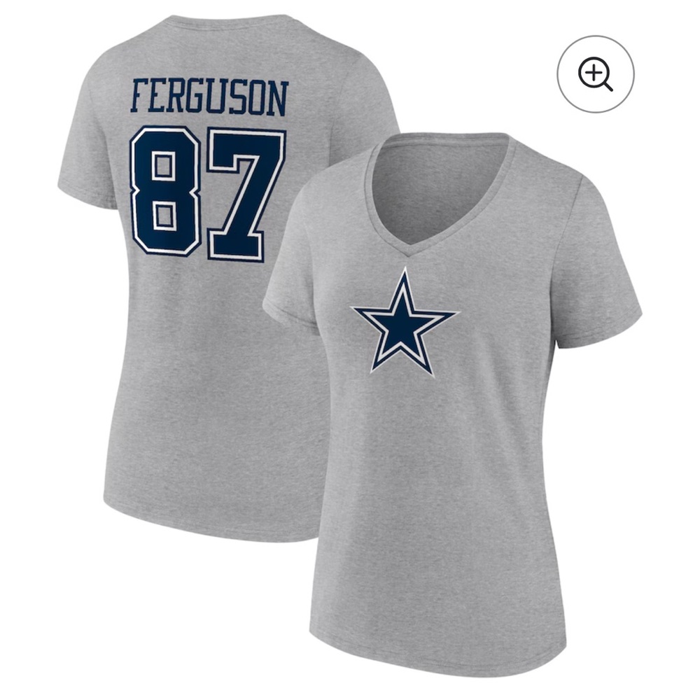 NWT Jake Ferguson Dallas Cowboys Gray V-Neck T-Shirt - Size 3XL